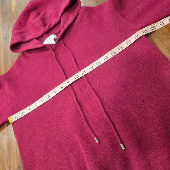 Magaschoni Hooded Sweater Ribbed Trims Drawstring Hood Size Small - Picture 3 of 7